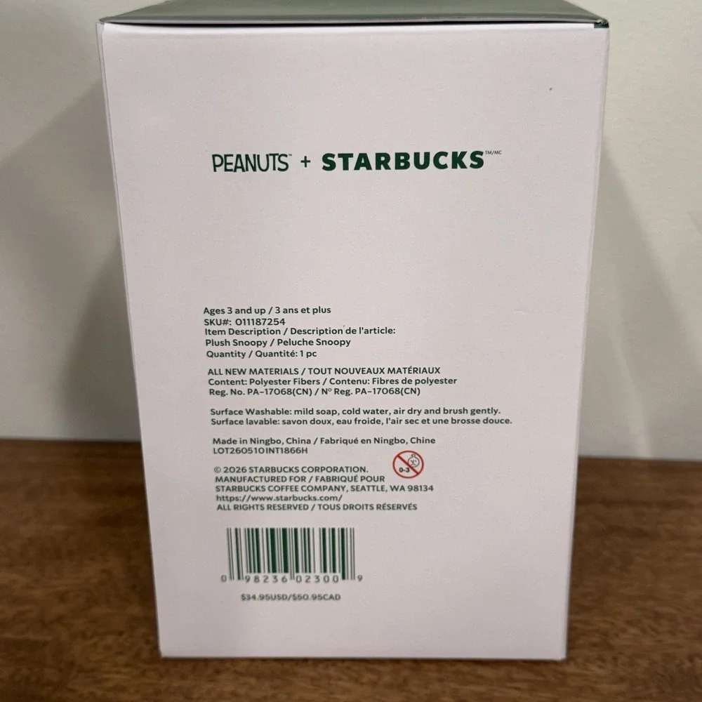 Starbucks x Peanuts Snoopy Plush 2026 Limited Edition NEW Barista Coffee Apron